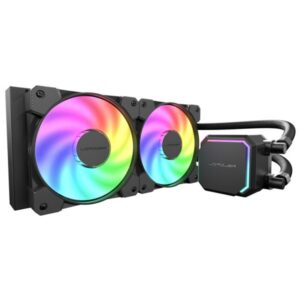 LC-Power LC-CC-240-B-ARGB sistema di raffreddamento per computer Processore Raffreddatore di liquidi tutto in uno 12 cm Nero (LC-POWER CPU-K?hler 250W 2x120mm f.Int)