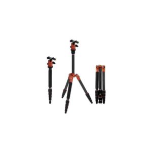 Rollei Compact Traveler No. 1 Carbon treppiede Fotocamere digitali/film 3 gamba/gambe Nero, Arancione (Rollei Selfie Stick 4 Me selfie-stang)