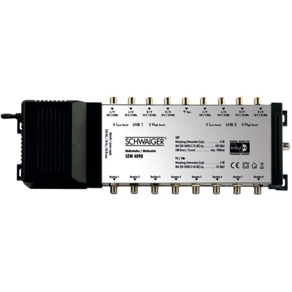 Schwaiger SEW4098531 multinterruttore satellitare 9 ingressi 8 uscite (Schwaiger Sat-Multischalter 9 auf 8 Si)