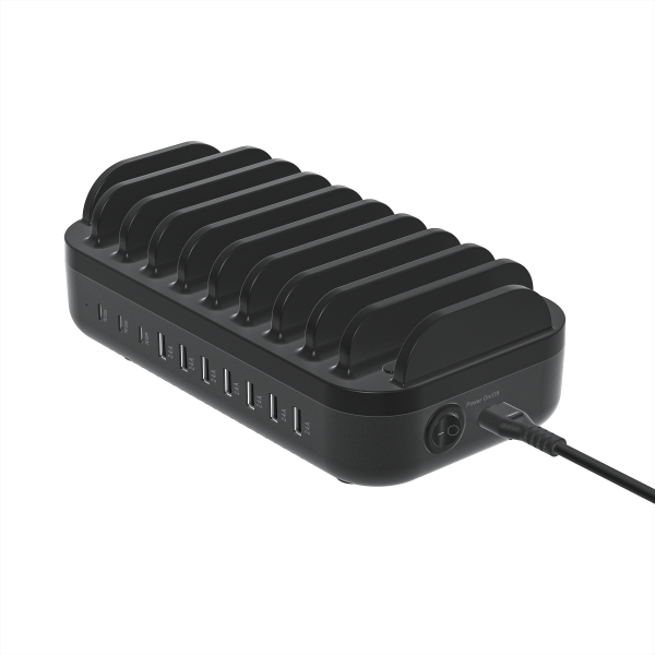 Deltaco DPS-0204 Caricabatterie per dispositivi mobili Universale Nero AC Ricarica rapida Interno (DELTACO USB charging station, 7x USB-A)