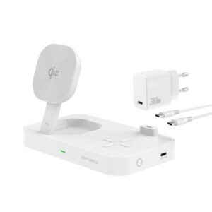 4smarts Qi2 Universale Bianco AC Carica wireless Ricarica rapida Interno (4smarts Qi2 Ladestation Trident wei?)