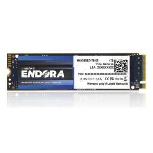 Mushkin MKNSSDED4TB-D8 drives allo stato solido 4 TB M.2 PCI Express 4.0 NVMe 3D NAND (Mushkin Endora - 4 TB - SSD - PCI Expr)