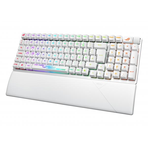 ASUS ROG Strix Scope II 96 RX Wireless tastiera Gaming USB + RF Wireless + Bluetooth Bianco (ASUS ROG - tastatur Indgangsudstyr)