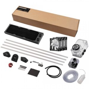 Phanteks EZ-Fit 360 D30-Kit Processore Kit di raffreddamento a liquido 12 cm Nero, Trasparente 10 pz (Phanteks Glacier EZ-Fit 360 D30-KIT, W)