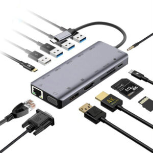 Cablenet 40-4113 replicatore di porte e docking station per laptop Cablato USB 3.2 Gen 2 [3.1 Gen 2] Type-C Argento (CNL 13 IN 1 USB-C Dock)