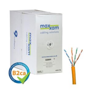 Cablenet Cat6 Orange U/UTP LSOH 24AWG Solid CPR B2ca Cable 305m Reel in Box cavo di rete Arancione U/UTP [UTP] (CNL C6 Or UTP Ls 24AWG Sld B2ca 305m)