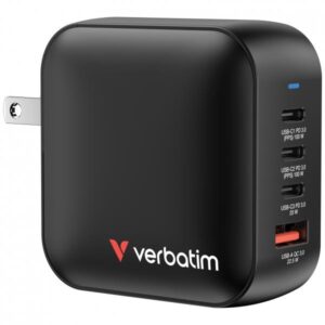 Verbatim Mini GaN Charger 100W Universale Nero AC Ricarica rapida Interno (Mini GaN Charger 100W 4 Port US plug w)
