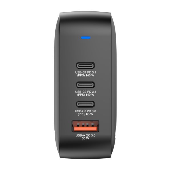 Verbatim Mini GaN Charger 165W Universale Nero AC Ricarica rapida Interno (Mini GaN Charger 165W 4 Port US plug w)