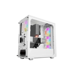 Be Quiet! Pure Base 501 LX Gaming Case w/ Glass Side, ATX, Compact Design, 4x ARGB Fans, ARGB Controller & Hub, High Airflow, USB-C, White