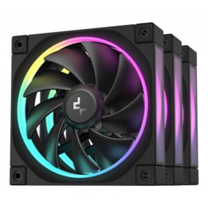 DeepCool FL12-3 in 1 Case per computer Ventilatore 12 cm Nero 3 pz (DeepCool FL12 120mm PWM 3 Pack Fan - High Performance, Low Noise, Fluid Dynamic Bearing, 36 ARGB LEDs, 500-2150 RPM, 55 CFM Airflow, 4-Pin PWM Control)