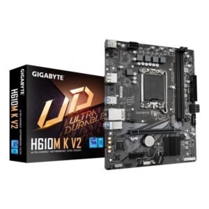 GIGABYTE H610M K V2 Scheda madre - CPU Intel Core 14ª generazione, fino a 5600 MHz DDR5, 1xPCIe 3.0 M.2, LAN 1GbE, USB 3.2 Gen 1 (MB INT LGA1700 H610M K V2 D5 MATX)
