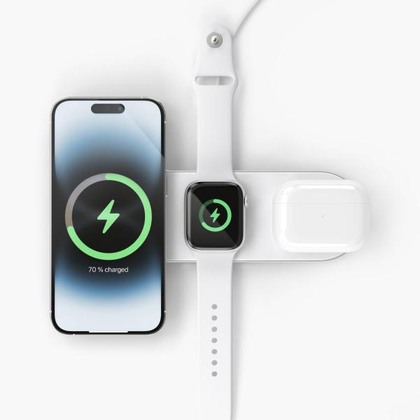 Vonmählen Aura Home Cuffie, Smartphone, Orologio intelligente Bianco USB Carica wireless Ricarica rapida Interno (Aura Home - The 3in1 Wireless Charging)