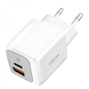 LogiLink PA0320SB Caricabatterie per dispositivi mobili Universale Bianco AC Ricarica rapida Interno (USB Wall Charger, 2port, USB-AF & USB-)