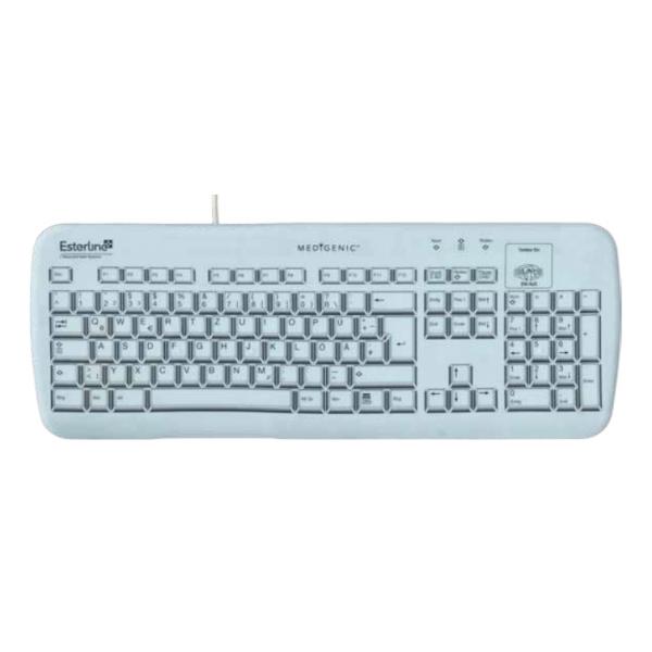 Medigenic Essential tastiera Medico USB + PS/2 Tedesco Bianco (Medigenic Tastatur Essential USB & PS2)