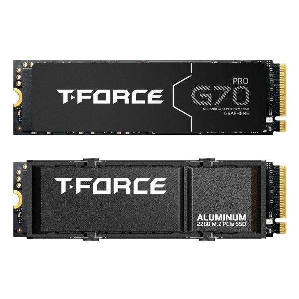 Team 4TB T-Force G70 Pro M.2 NVMe Gen4 SSD, M.2 2280, PCIe4, 3D NAND, R/W 7400/6800 MB/s, Graphene Heatsink