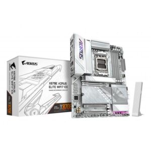 GIGABYTE X870E AORUS ELITE WIFI7 ICE Scheda madre - Supporta CPU AMD Ryzen 9000, VRM digitale a 16+2+2 fasi, fino a 8200 MHz DDR5 (O.C.), 3x PCIe 5.0 + 1x PCIe 4.0, Wi-Fi 7, LAN 2.5 GbE, USB 4