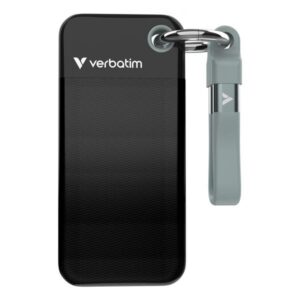 Pocket SSD 1 TB, Externe SSDnero /grau, USB-C 3.2 Gen 2 (10 Gbit/s), mit Schlüsselring und Kabelhalter