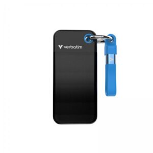 Pocket SSD 1 TB, Externe SSDnero /blau, USB-C 3.2 Gen 2 (10 Gbit/s), mit Schlüsselring und Kabelhalter