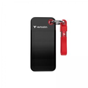 Pocket SSD 1 TB, Externe SSDnero / rosso , USB-C 3.2 Gen 2 (10 Gbit/s), mit Schlüsselring und Kabelhalter