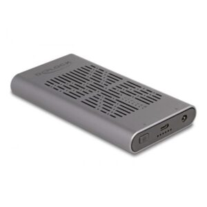 esterno s USB 20 Gbps Gehäuse per 2 x M.2 NVMe PCIe SSD, box esterno grigio, Bootfähig, Plug & Play