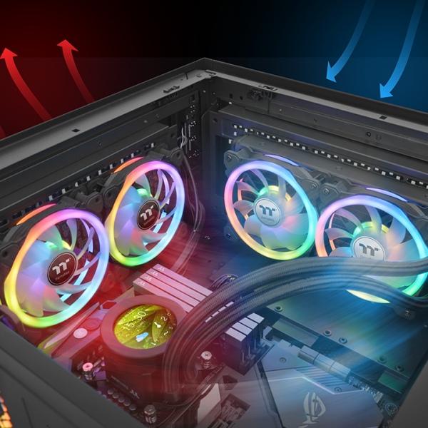 SWAFAN 12 RGB 120x120x25, ventola del case black , 3er Pack, inkl Controller