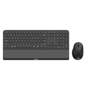 KIT PHILIPS SPT6607B/34 TASTIERA + MOUSE WIRELESS Poggiapolsi staccabile Nero
