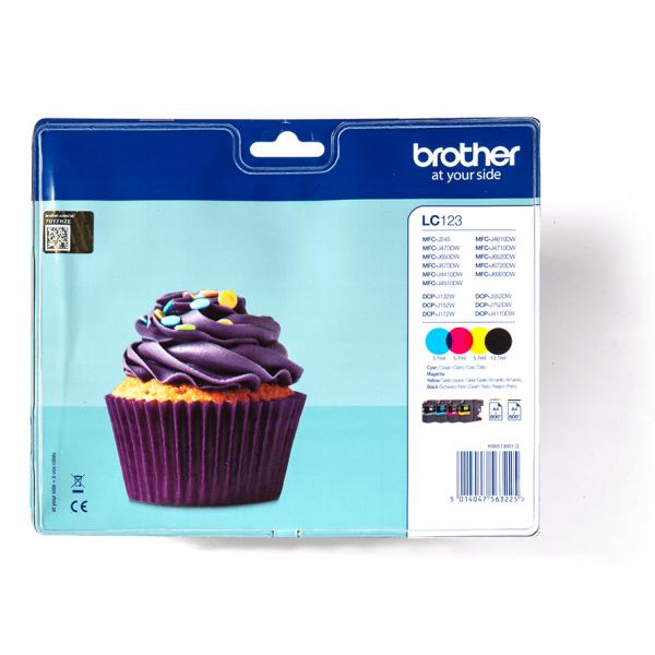 Brother multipack lc-123valbp cartuccia nero + giallo + ciano + magenta