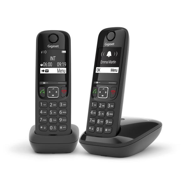 Gigaset as690a duo cordless dect con segreteria + un aggiuntivo black