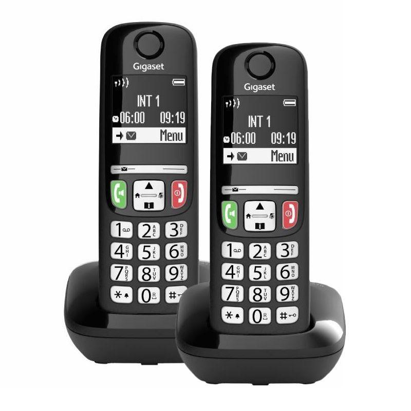 Gigaset e270 duo cordless dect tasti grandi vivavoce + aggiuntivo black