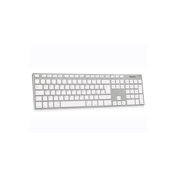 Hamlet tastiera estesa in alluminio compatibile apple usb silver