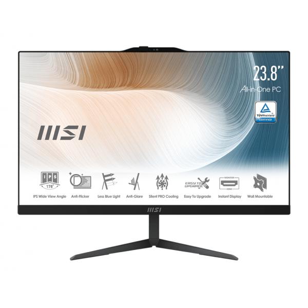 Msi modern am242 11m-864eu all in one 23.8 pentium gold 7505 2ghz ram 4gb-ssd 128gb-wi-fi 5-win 11 prof black (9s6-ae0121-864)