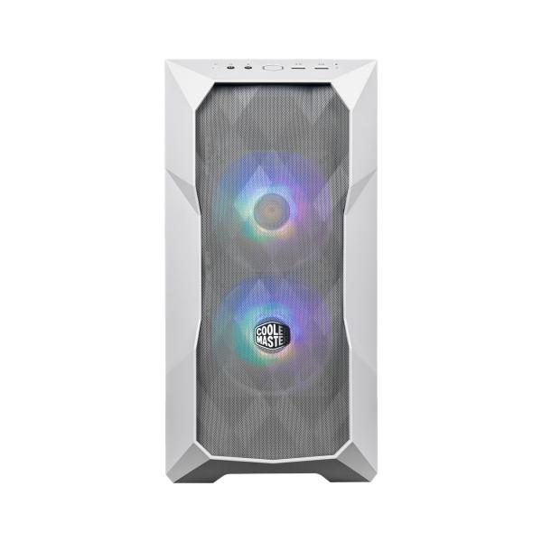 Case masterbox td300 mesh white, 2usb3.2,2xcombo 2.5-3.5,2x2.5,2x120mm sickleflow pwm argb front fans,argb-pwm hub,no psu