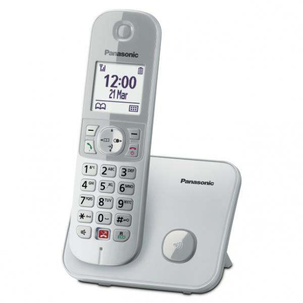 Panasonic kx-tg6851jts cordless dect display 1.8`` blocco chiamate id vivavoce argento