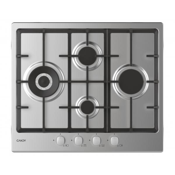 Candy chg6d4wx piano cottura a gas 4 zone griglie in ghisa 60 cm acciaio inox