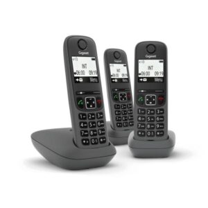 Gigaset as490 trio cordless dect + 2 aggiuntivi black