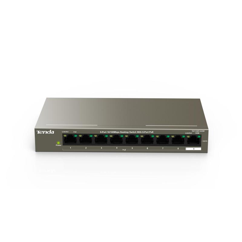 Tenda tef1109p switch 8 porte 10-100 poe + 1 porta 10-100