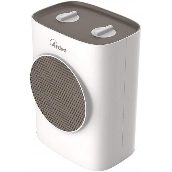 Ardes sound arp03 termoventilatore ceramico ptc compatto 2 potenze con pannello comandi e maniglia 1500w dettagli tortora