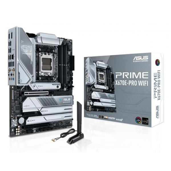 Asus prime x670e-pro wifi asus prime x670e-pro wifi scheda madre atx amd x670 amd am5 ddr5 pci 5.0 realtek 2.5gb ethernet wifi 6e realtek 7.1 surround 4xm.2 4xsata 6gb/s aura sync rgb nero