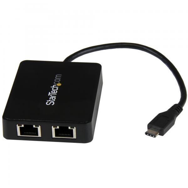 Startech adattatore di rete usb-c a doppia uscita ethernet gigabit