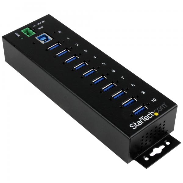 Startech rugged metal 10port usb 3.0 hub din rail and wall-mountable
