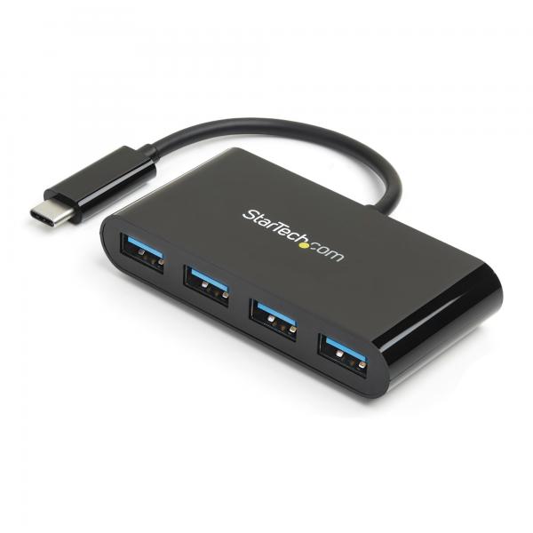 Startech hb30c4ab hub usb-c 4 porte usb-a 3.0 superspeed alimentazione a bus desktop nero