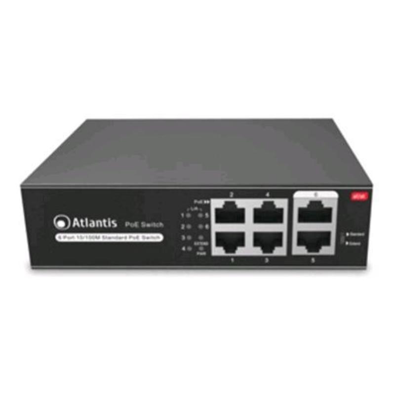 Atlantis land netpower f6poe4 non gestito fast ethernet 10-100 supporto power over ethernet nero