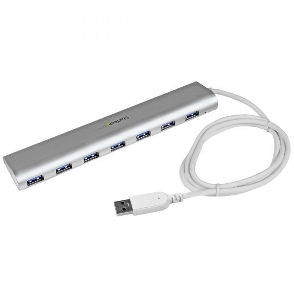Startech hub usb 3.0 a 7 porte compatto con cavo integrato