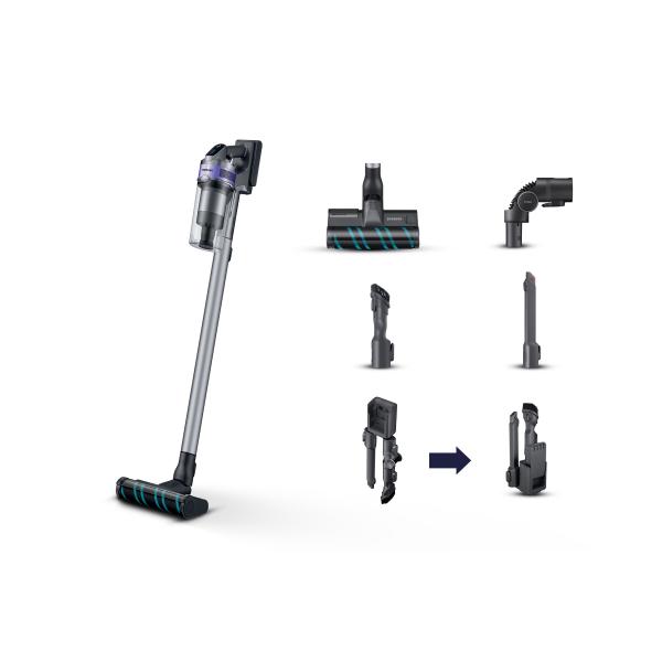 Samsung ciclonic jet 75 easy scopa senza filo 200w 0.8l senza sacchetto con accesori grigio viola