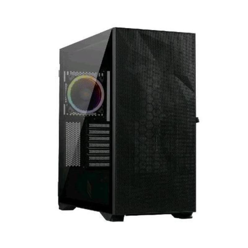 Noua iron v7 nero case atx pc gaming 0.80mm spcc 3*usb3.0-2.0 ventola pwm dual halo rgb addressable 5v front mesh e pannello laterale in vetro temperato con cerniere