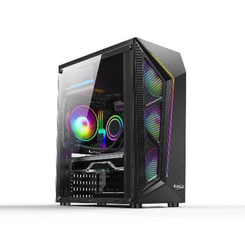 Machpower it-gmsc14 pc case gaming 1 led rgb 4 fan argb 2 usb glass panel