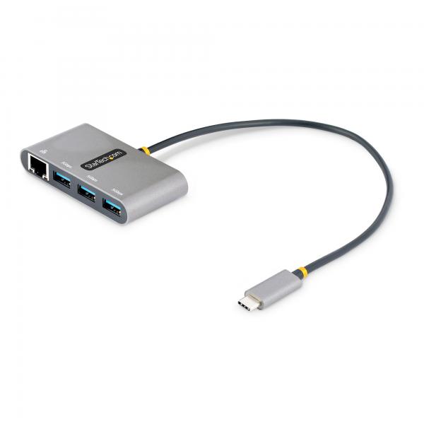 Startech.com hub usb-c con ethernet a 3 porte cavo integrato da 30cm gbe