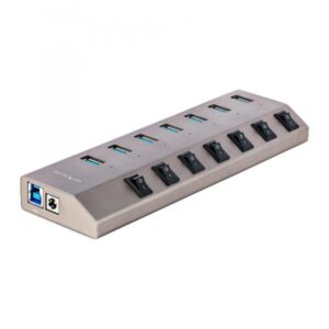 Startech.com hub usb-c autoalimentato a 7 porte con interruttori individuali
