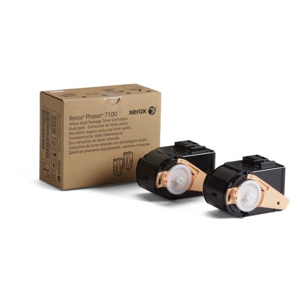 Xerox phaser 7100 toner giallo ad alta capacita` 9.000 pagine conf 2 pz.