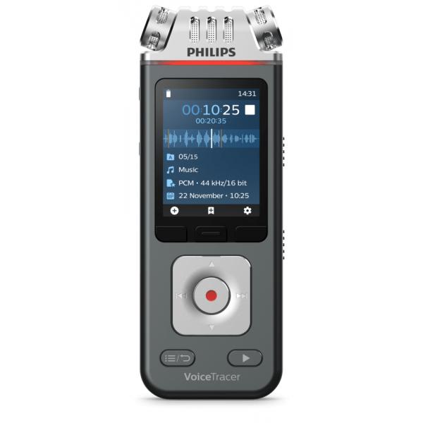 Philips voicetracer dvt6110, registratore audio per musica, conferenze e interviste grigio silver